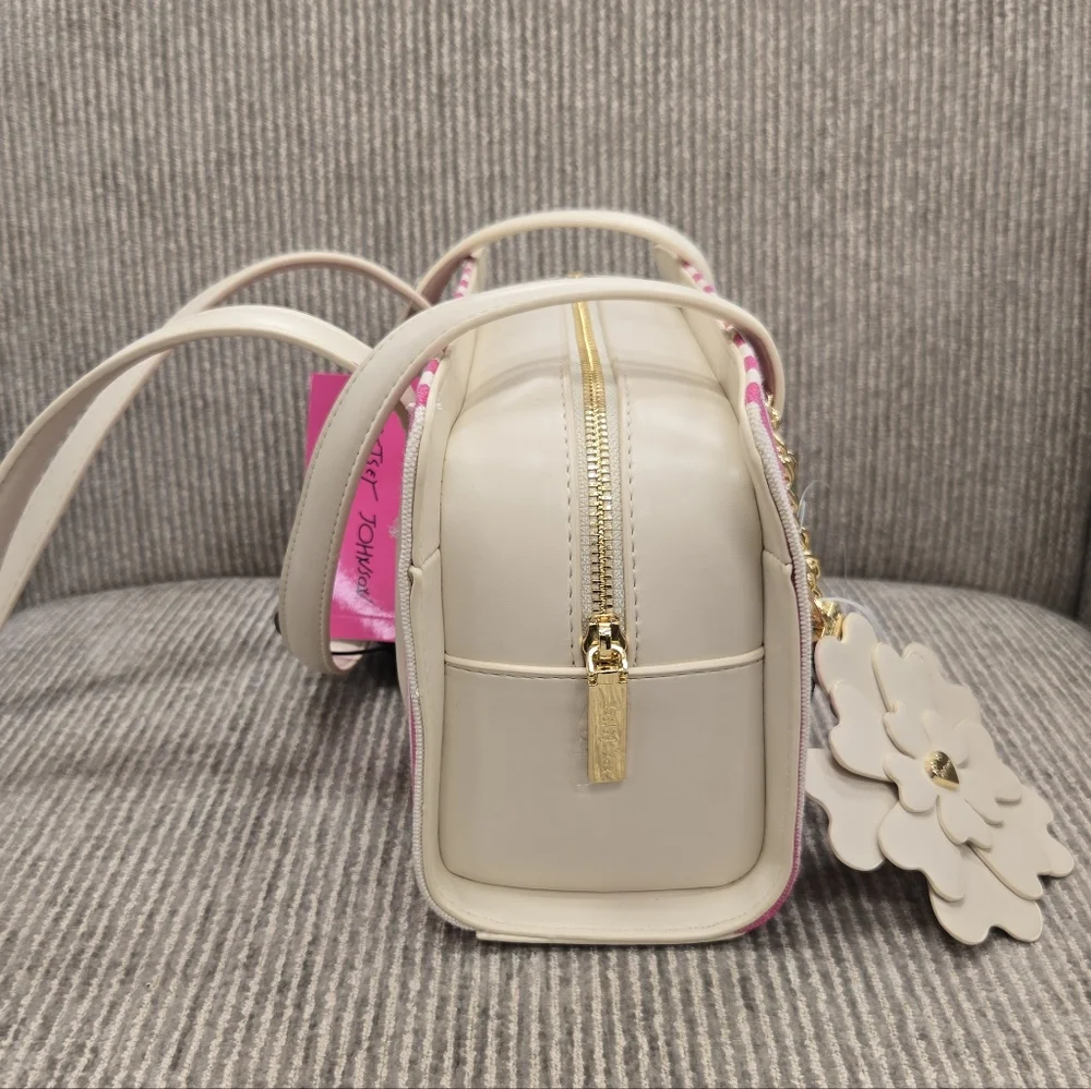 Betsey Johnson Striped Satchel Handbag